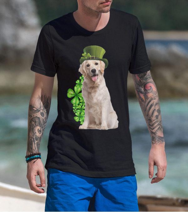 Golden Retrievers Shamrock St. Patrick's Day Dog Lovers T-Shirt
