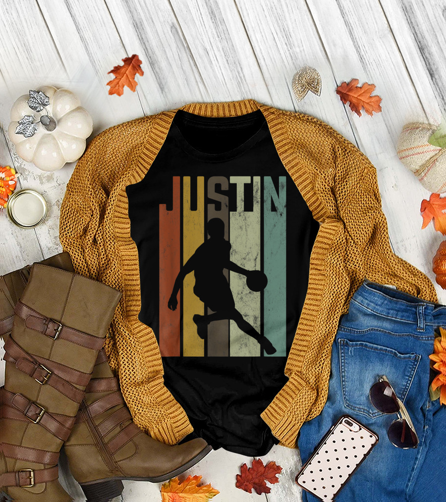 Justin Retro Basketball T-Shirt