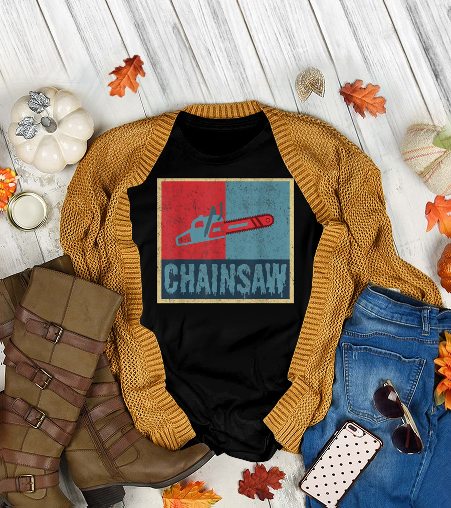 Retro Chainsaw Wood Saw Lumberjack Gardener Chainsaw T-Shirt