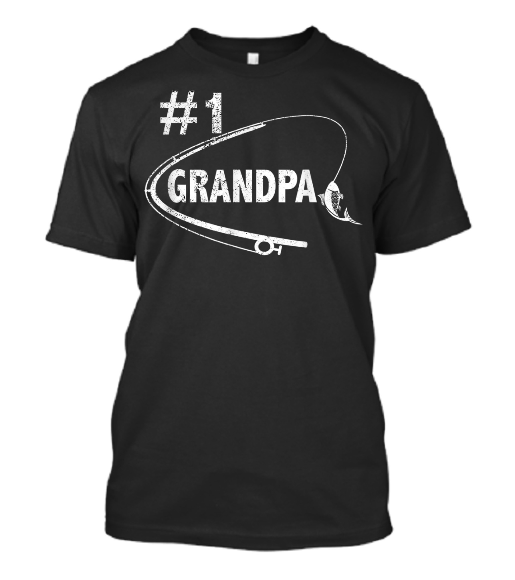 1 Grandpa Fishing Fisherman Best T-Shirt