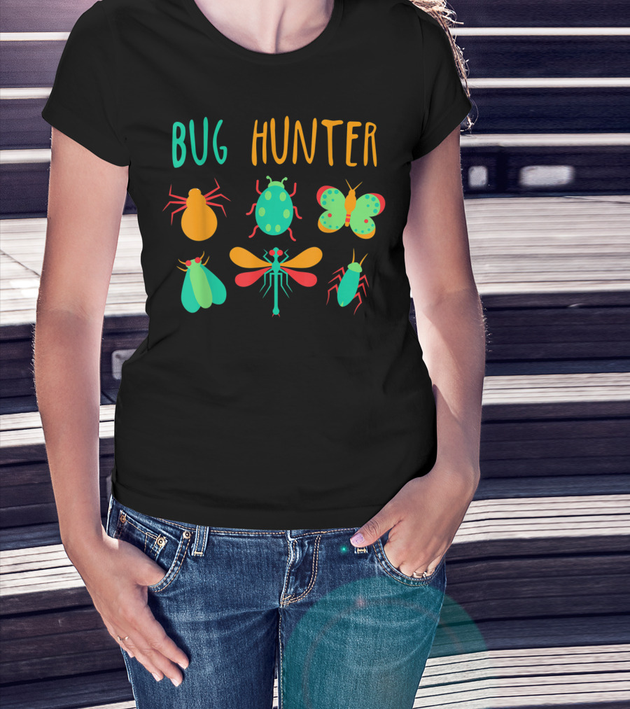 Bug Hunter Insect Lover Bo Colorful Beetle Butterfly Fly Dragonfly Insects T-Shirt