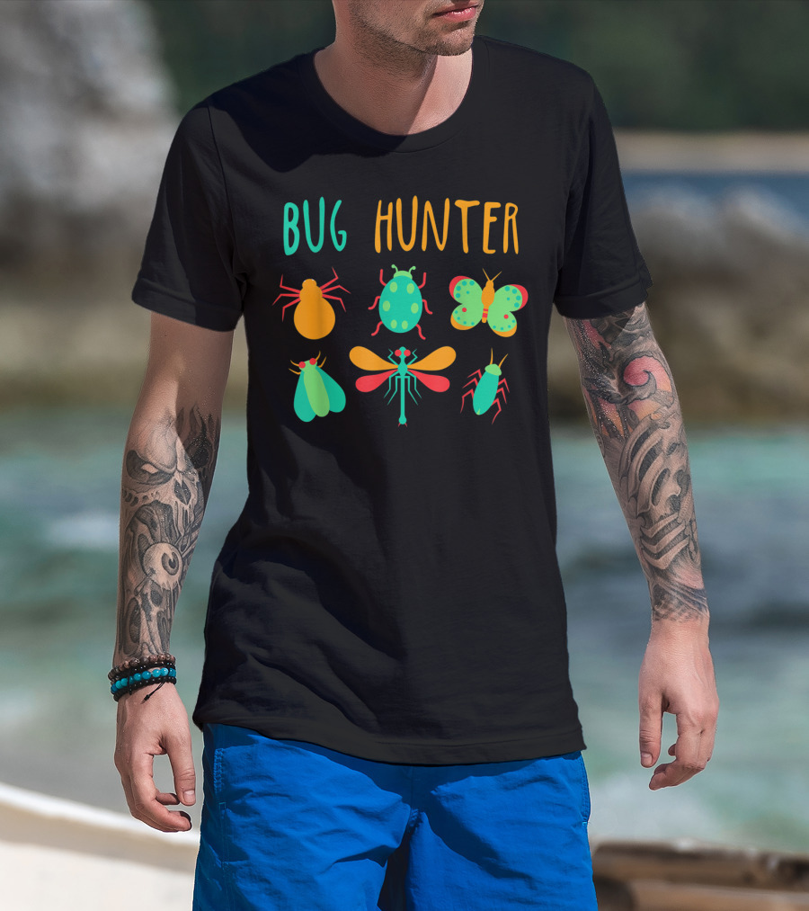 Bug Hunter Insect Lover Bo Colorful Beetle Butterfly Fly Dragonfly Insects T-Shirt