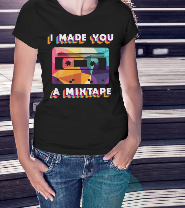 I Made You A Mixtape Colorful Cassette Vintage T-Shirt