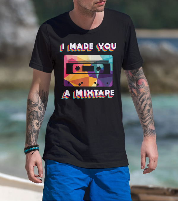 I Made You A Mixtape Colorful Cassette Vintage T-Shirt