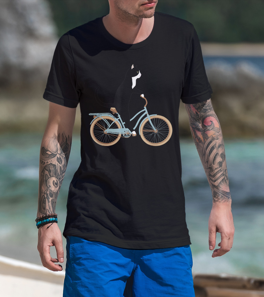 Cat Rides Bicycle T-Shirt
