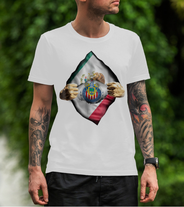 Chivas Guadalajara Heartbeat Love Mexican Flag Funny Fan T-Shirt