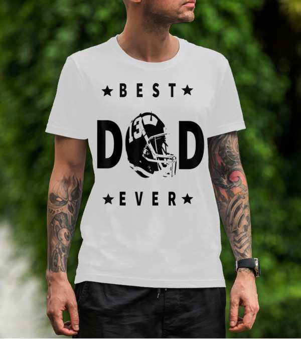 Best Dad Ever Football Helmet Dallas Cowboys Fan T-Shirt