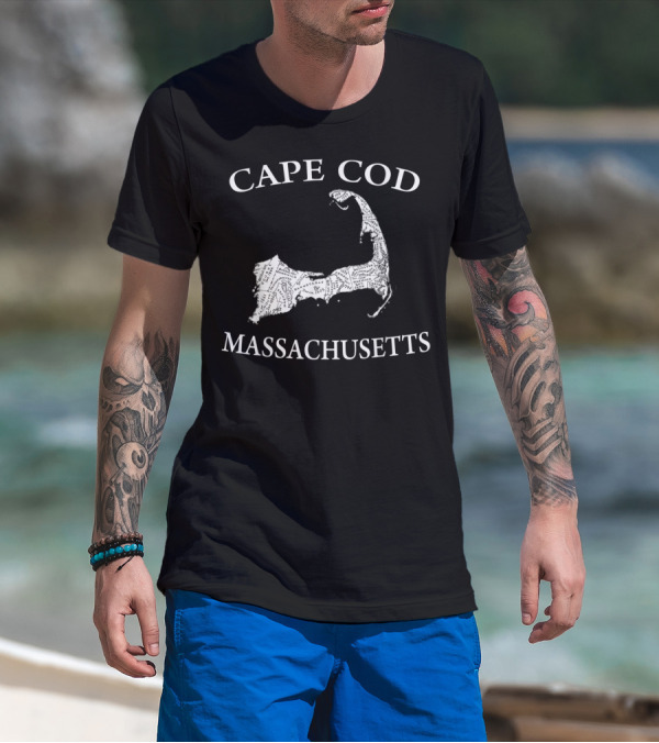 Cape Cod Massachusetts Map T-Shirt
