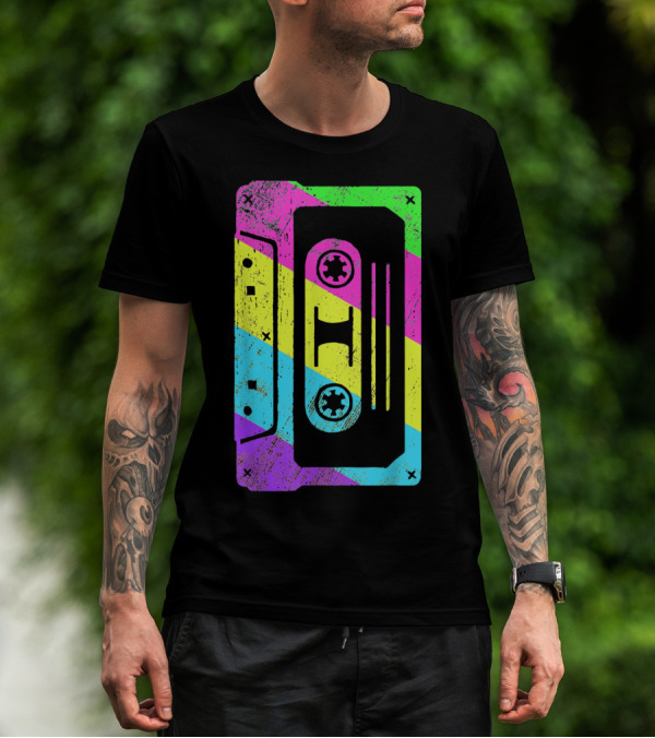 Retro Rainbow Cassette Tape Costume T-Shirt