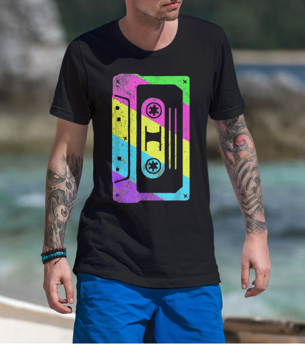 Retro Rainbow Cassette Tape Costume T-Shirt