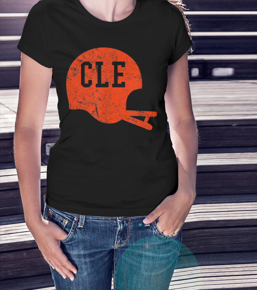 Cleveland Ohio Football CLE Vintage Helmet T-Shirt
