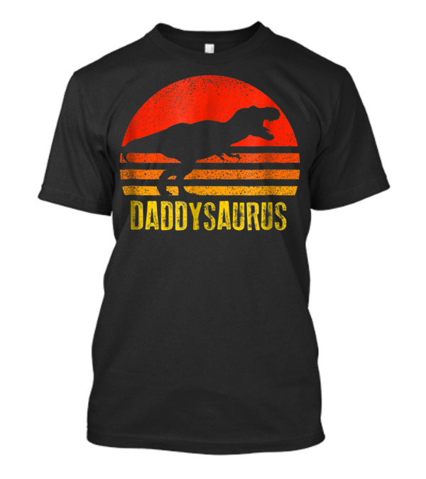 Daddysaurus T-Rex Vintage Sunset Retro Dinosaur T-Shirt