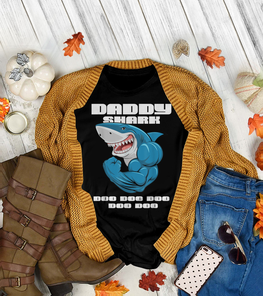 Daddy Shark Doo Doo Doo Doo Matching Family Shark T-Shirt