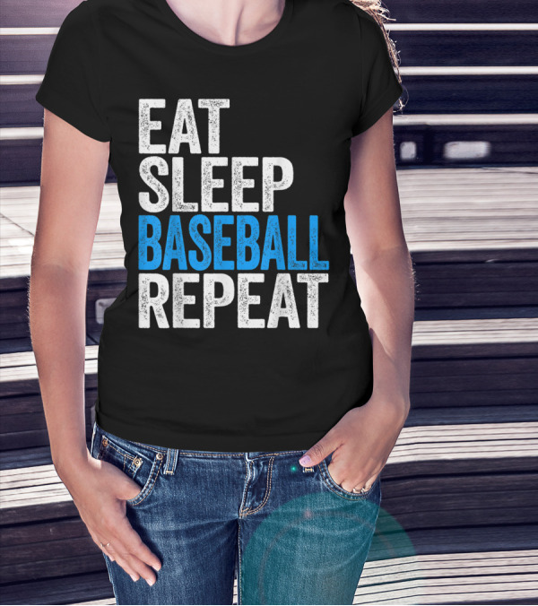 Eat Sleep Baseball Repeat Classic Sports Routine T-Shirt
