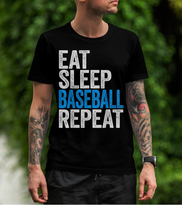 Eat Sleep Baseball Repeat Classic Sports Routine T-Shirt