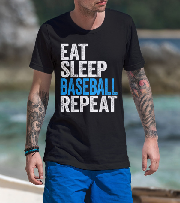 Eat Sleep Baseball Repeat Classic Sports Routine T-Shirt