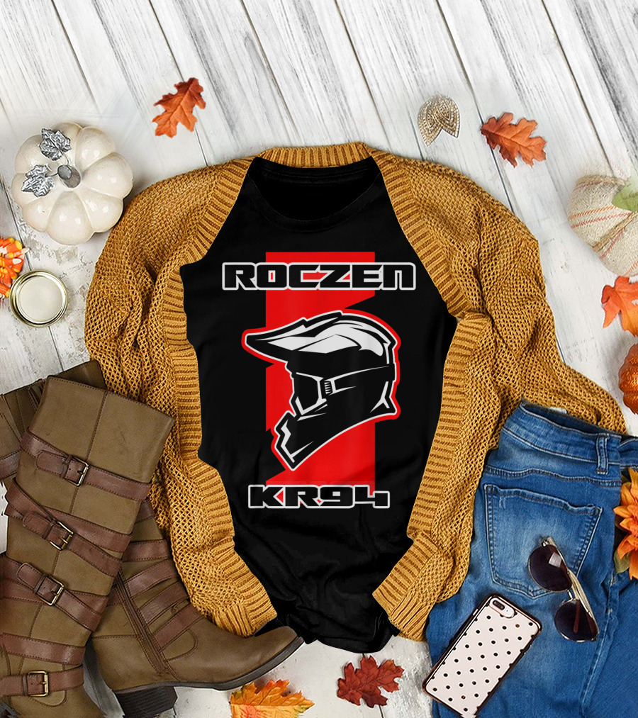 Roczen KR94 Dirt Bike Racing Red with Helmet and Goggles T-Shirt