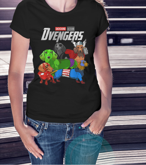 Dvengers Dachshund Funny Dog Superhero T-Shirt