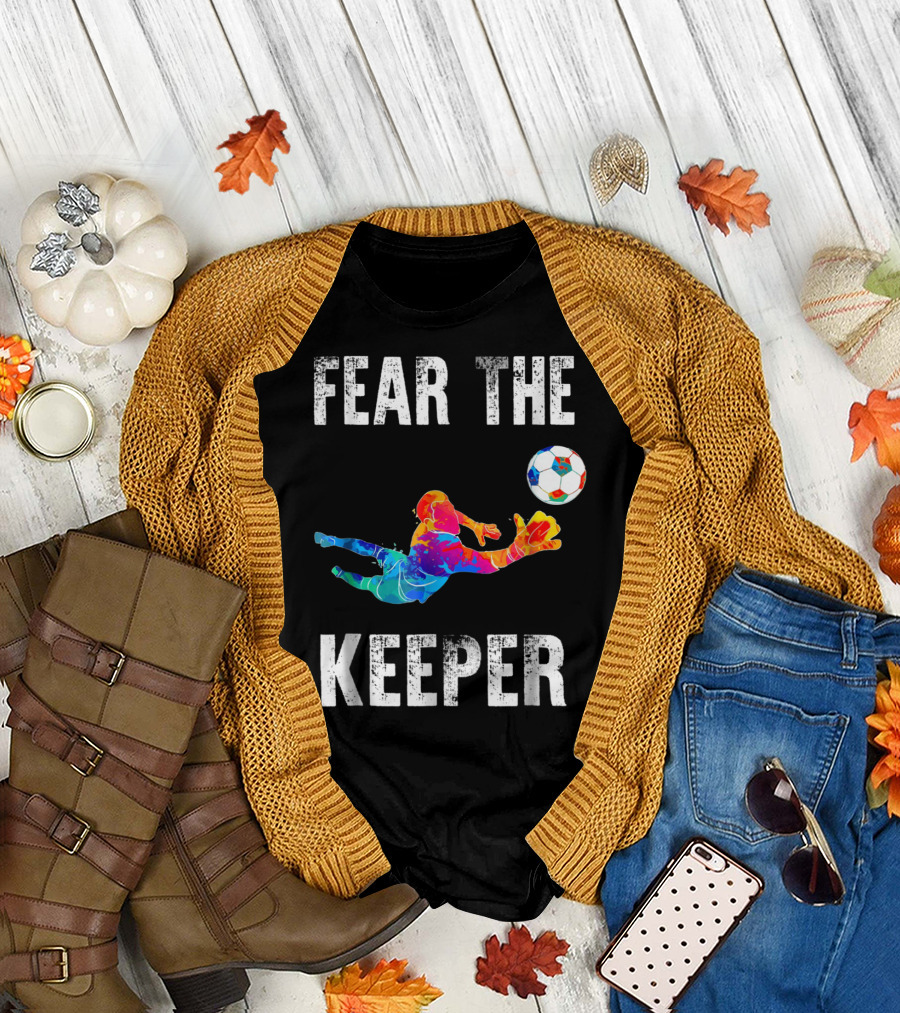 Fear The Keeper Diving Soccer Goalkeeper Splashmulticolor T-Shirt