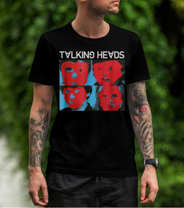Talking Heads Psycho Killer Red Blue Mask Faces T-Shirt