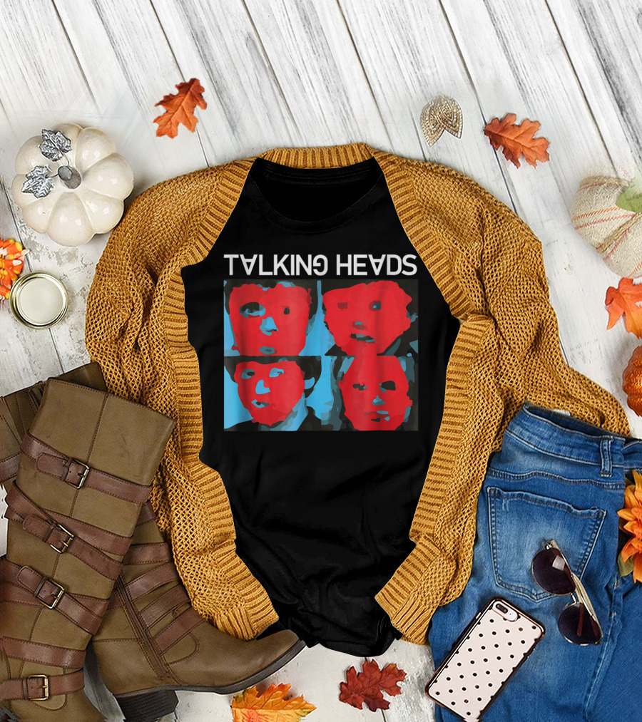 Talking Heads Psycho Killer Red Blue Mask Faces T-Shirt