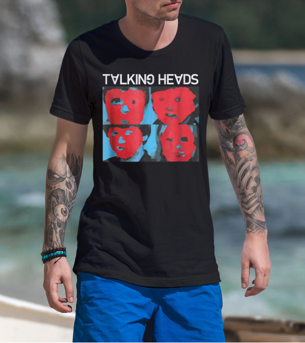 Talking Heads Psycho Killer Red Blue Mask Faces T-Shirt
