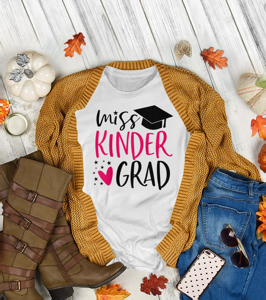 Miss Kinder Grad Kindergarten Graduation Girl T-Shirt