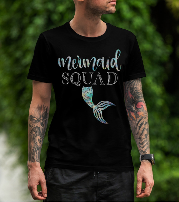 Mermaid Squad Party Cute Girl Family Tail T-Shirt