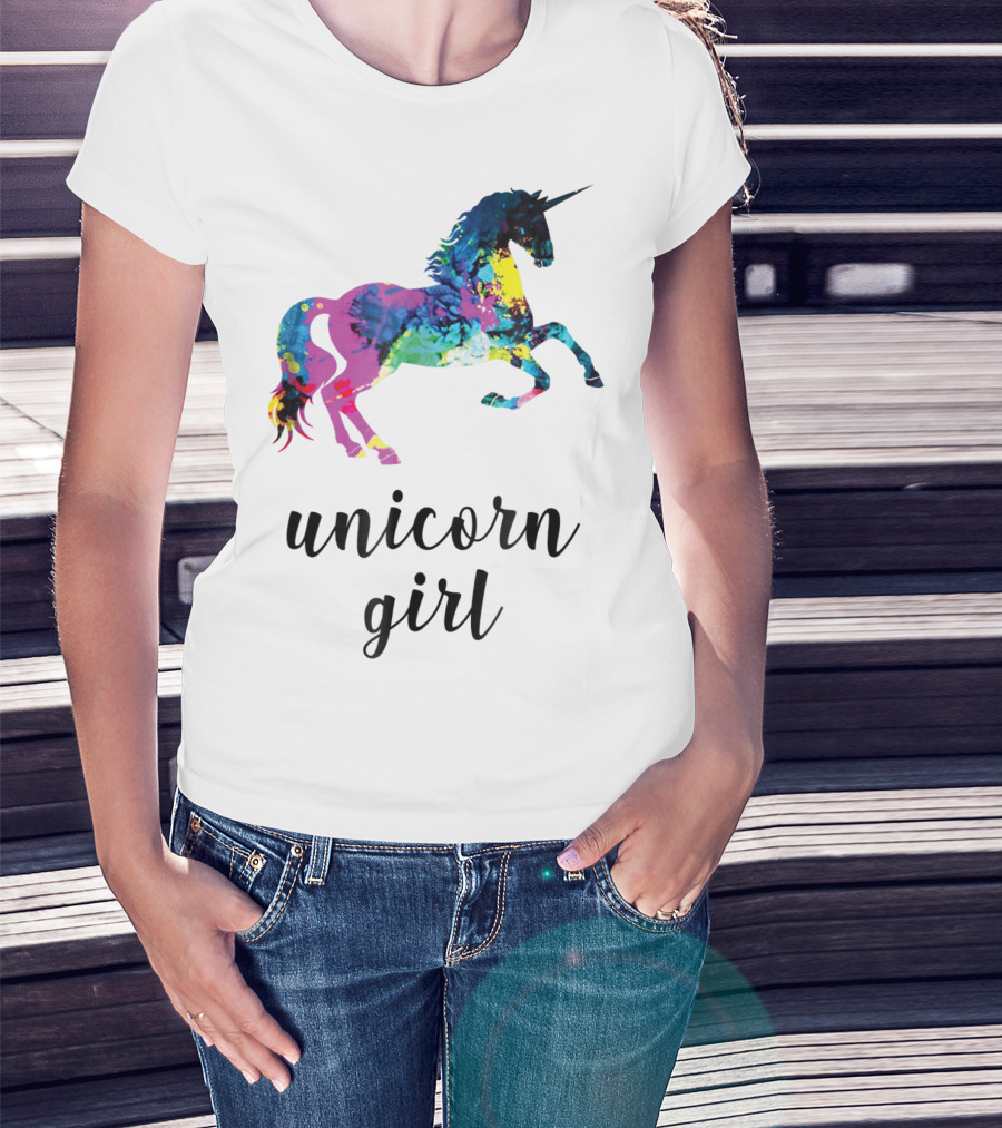 Unicorn Girl Magical Horse Girl Vibrant Colorful T-Shirt