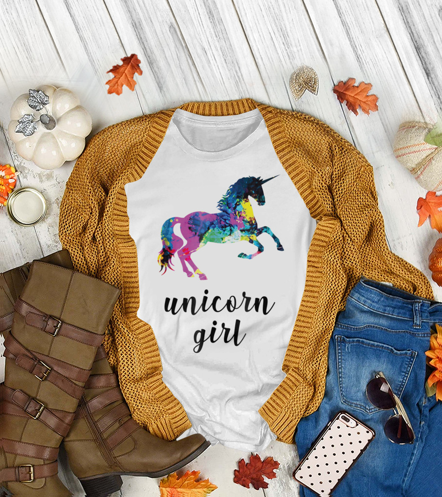 Unicorn Girl Magical Horse Girl Vibrant Colorful T-Shirt