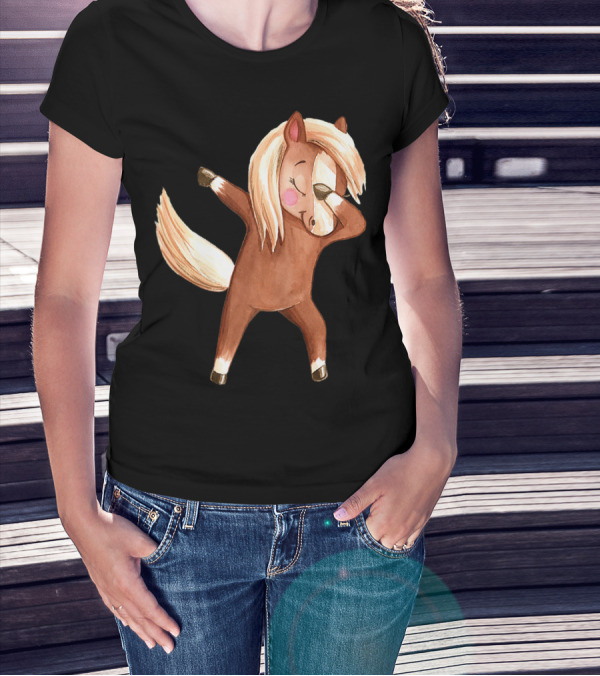 Dabbing Haflinger Horse Brown Pony Dabbing Pose T-Shirt