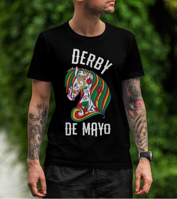 Derby De Mayo Colorful Floral Horse Art UF T-Shirt