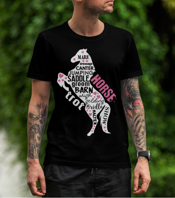 Dancing Horse Riding Girls Equestrian Mare Dressage Canter Jumping Saddle Barn Horse Show T-Shirt