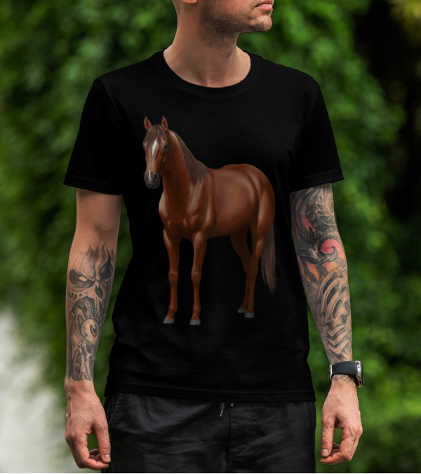 Dark Sorrel Chestnut Quarter Horse Stallion Majestic T-Shirt