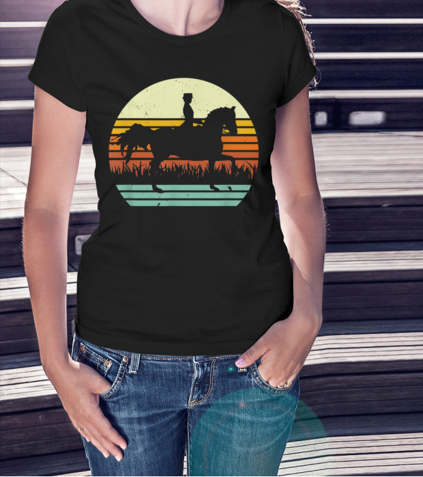 Dressage Rider Style Horse Sunset T-Shirt