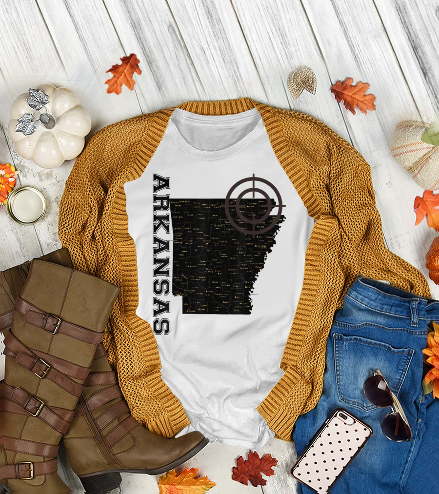 Arkansas Maps Classic Fun Targeted Exploration T-Shirt