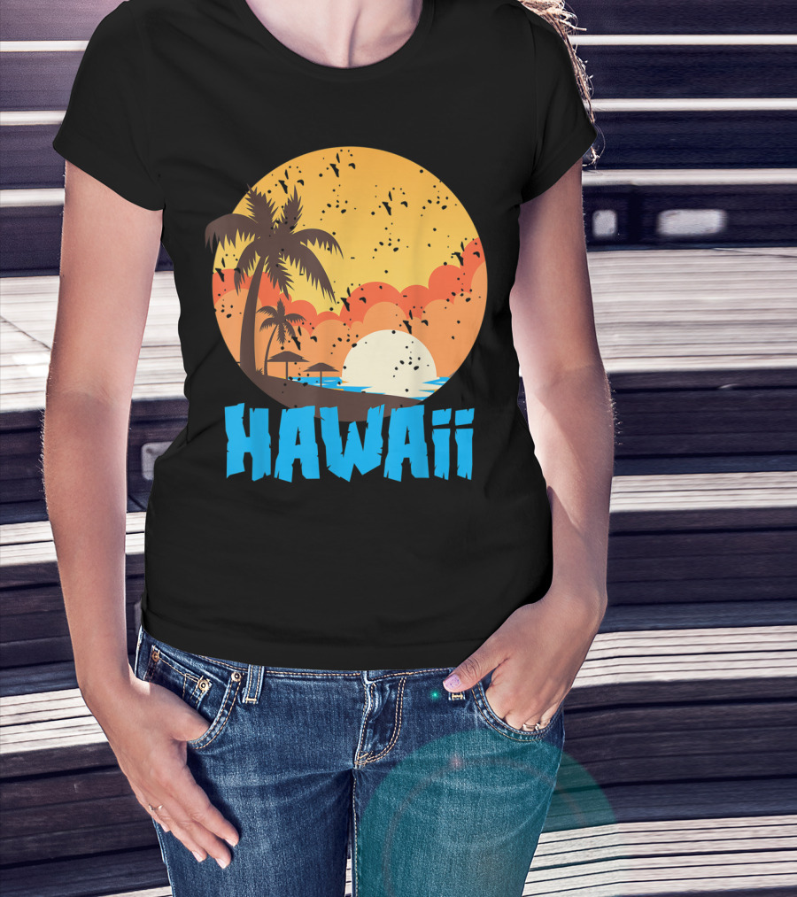 Hawaii Sunset Palm Beach T-Shirt