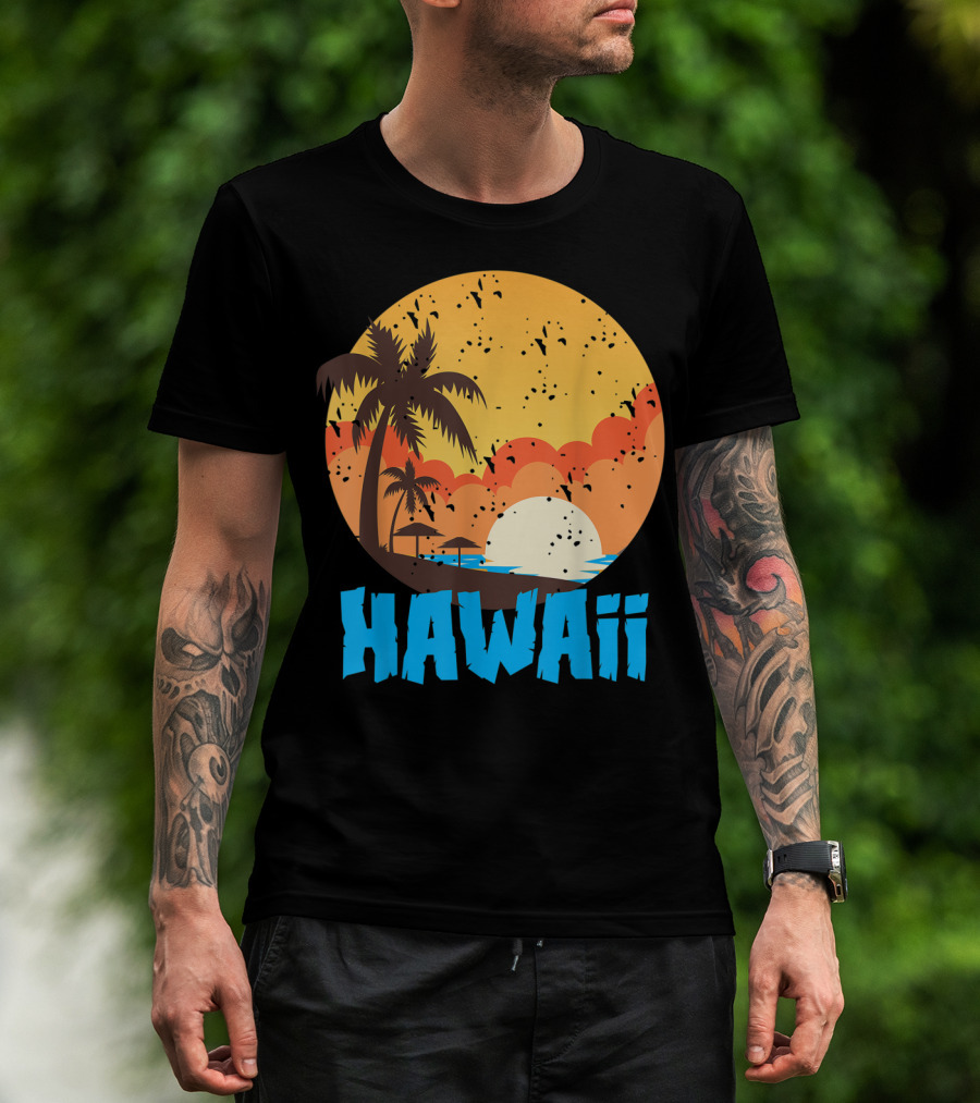 Hawaii Sunset Palm Beach T-Shirt