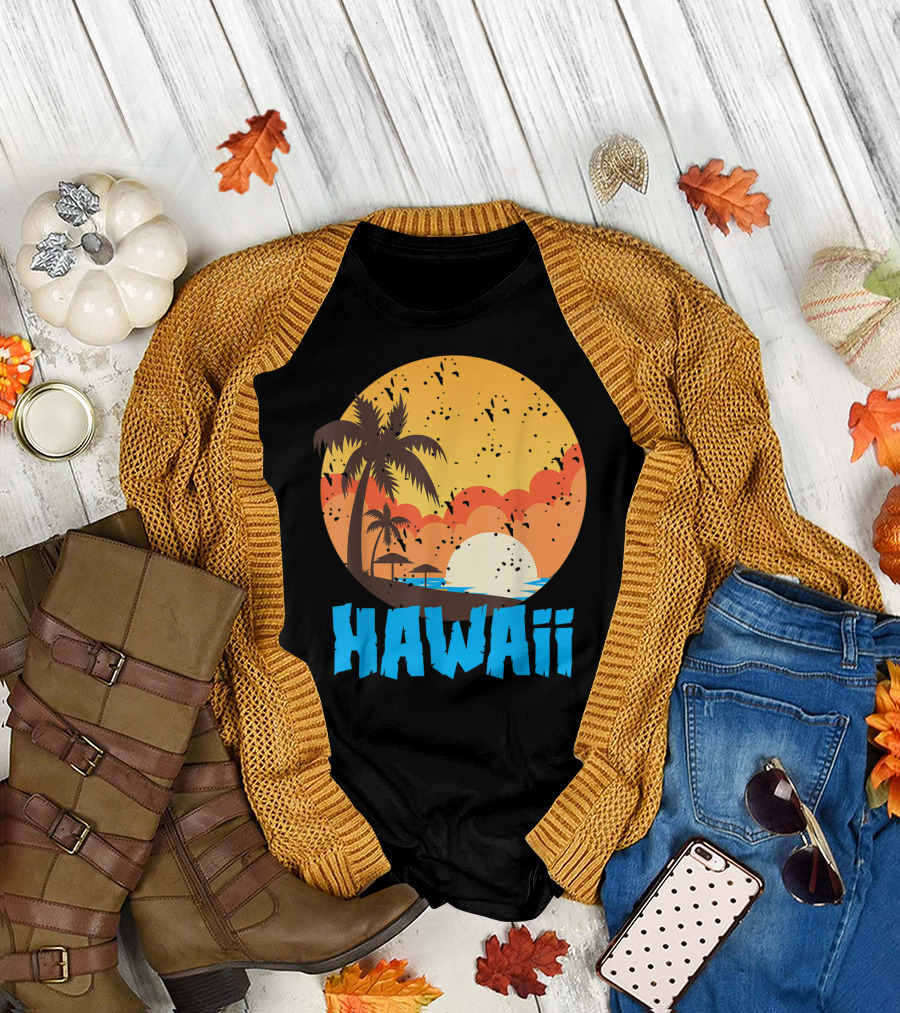 Hawaii Sunset Palm Beach T-Shirt