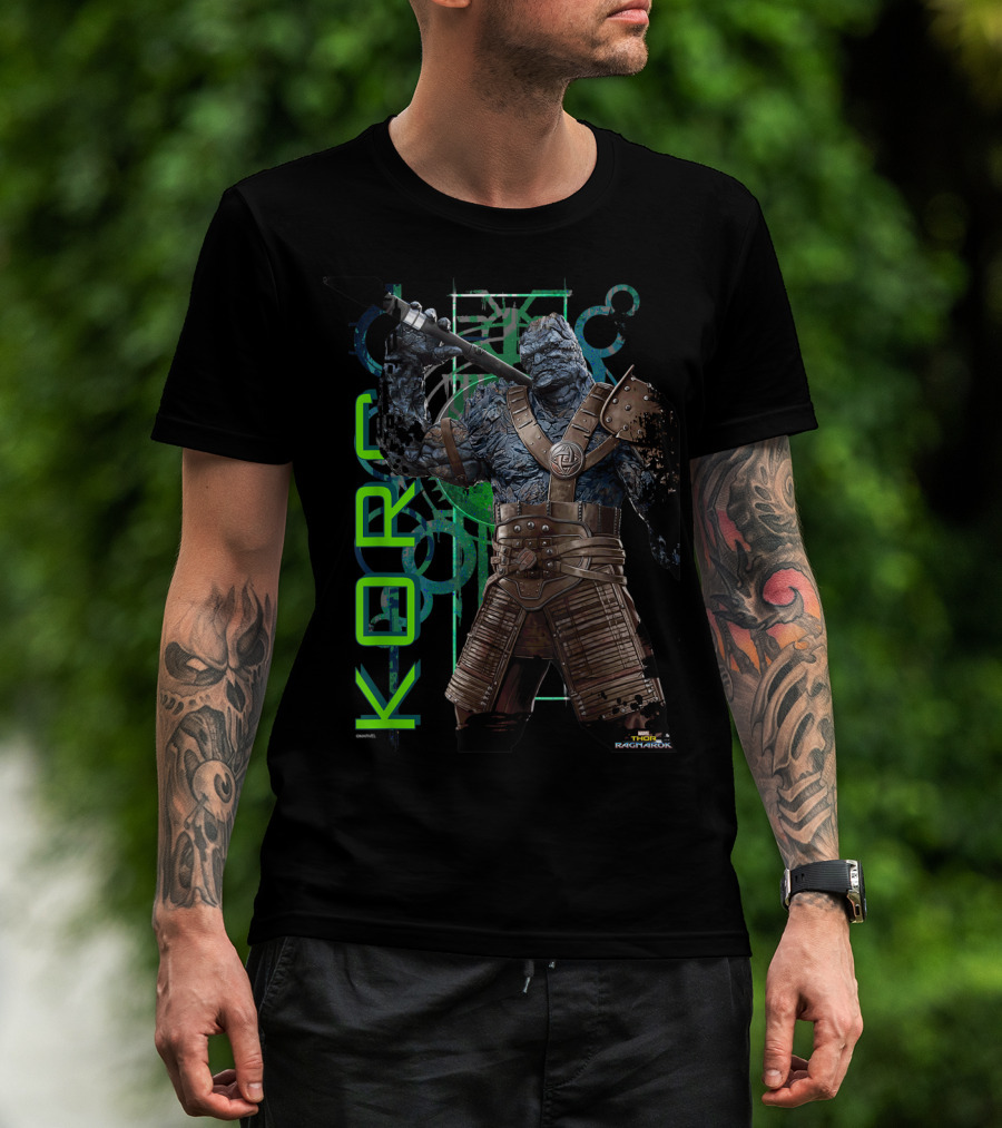 Marvel Thor Ragnarok Korg Green Symbols Character T-Shirt