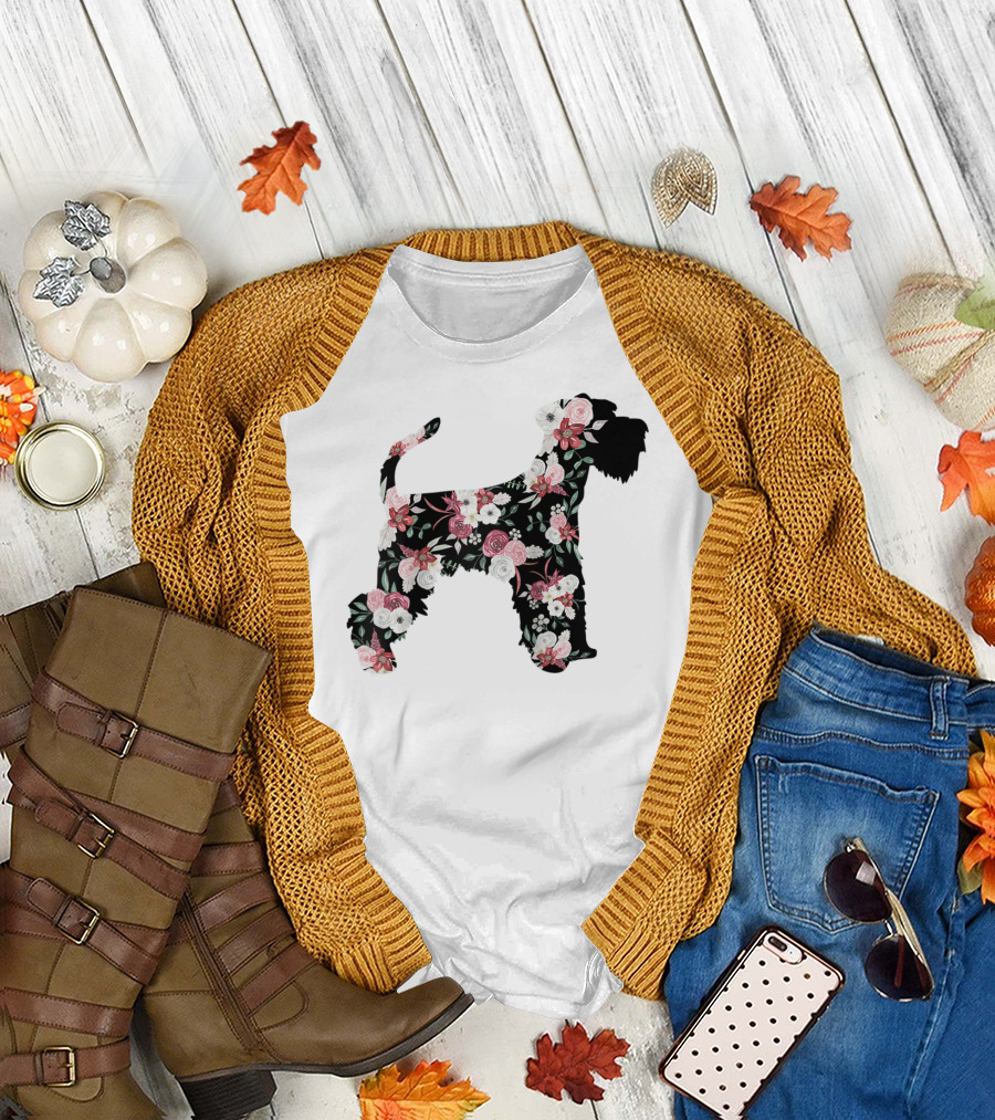 Minischnauzer Floral T-Shirt