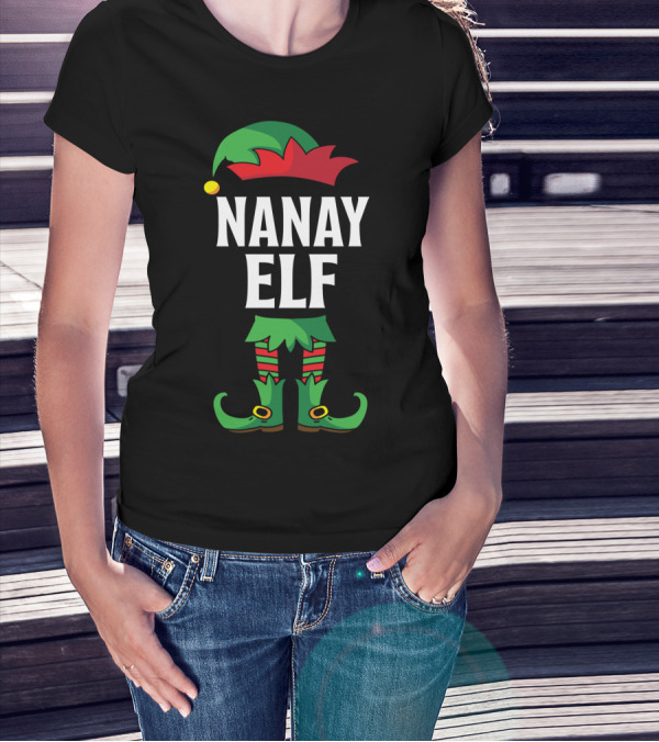 Nanay Elf Costume Christmas Holiday T-Shirt