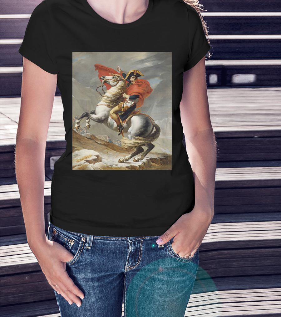 Napoleon Bonaparte Crossing The Alps Iconic Equestrian T-Shirt