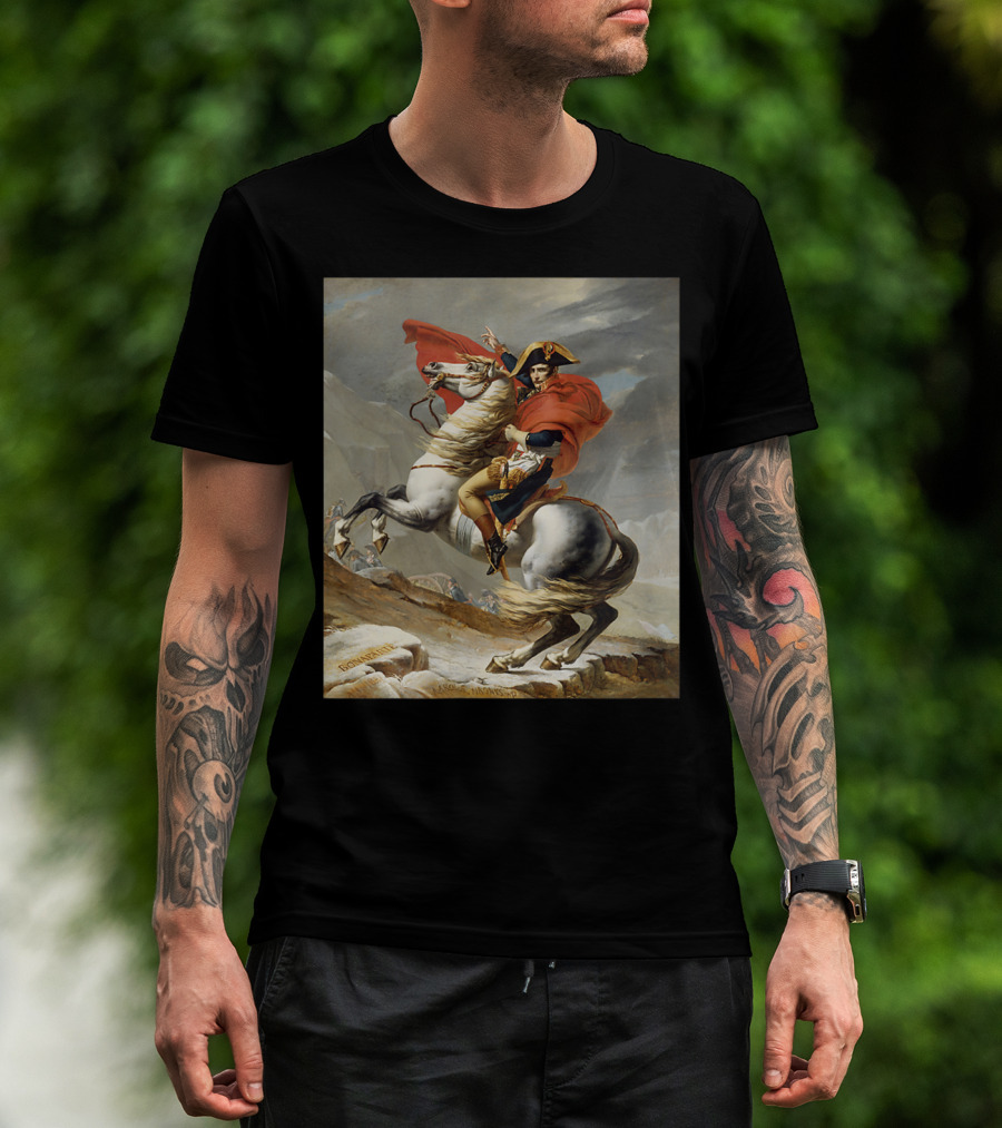Napoleon Bonaparte Crossing The Alps Iconic Equestrian T-Shirt