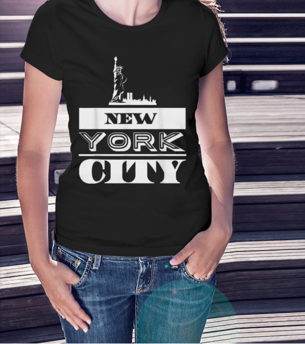 New York City NYC Statue Of Liberty Skyline T-Shirt