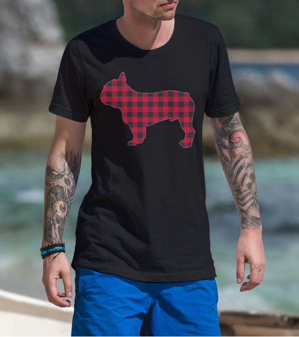 Red Plaid French Bulldog T-Shirt