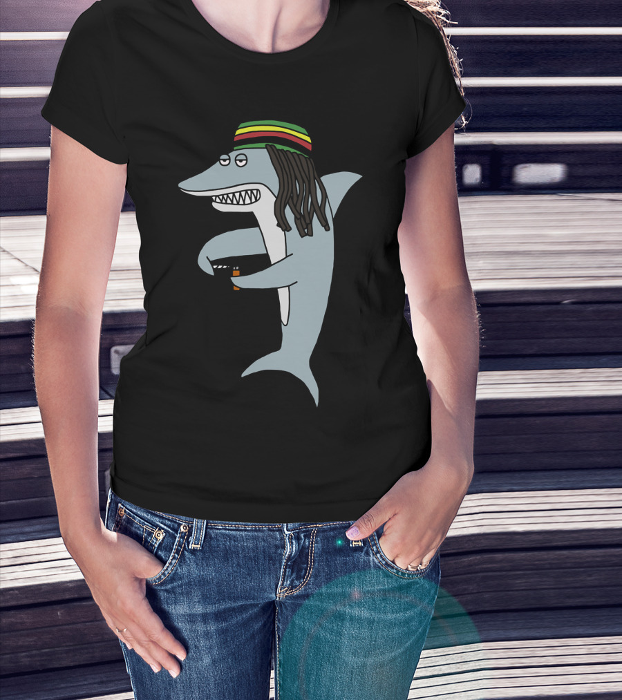 Reggae Shark Dreadlock Rastafarian T-Shirt