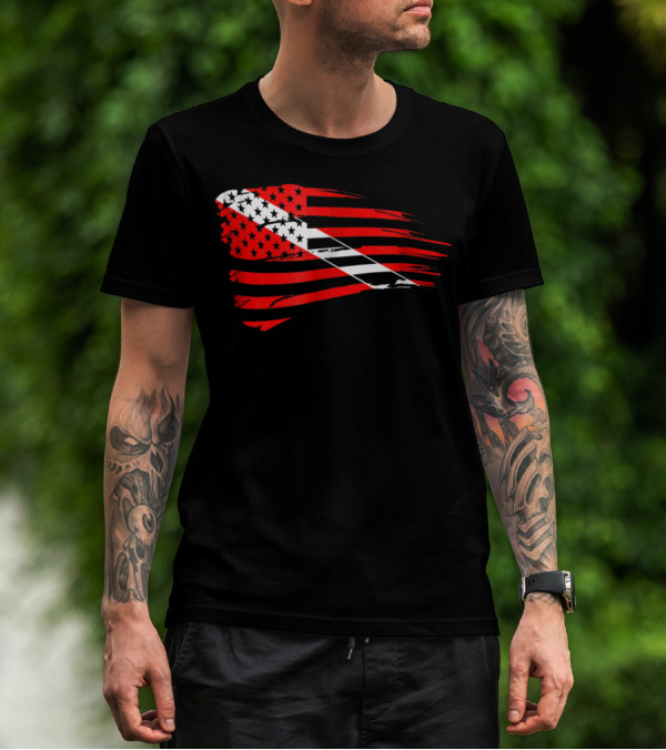 American Flag Scuba Diving Dive Flag Patriotic T-Shirt