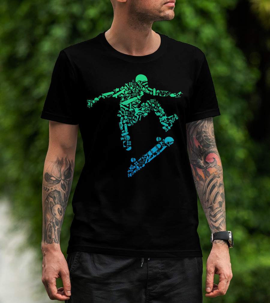 Skater Skateboarding Gear Helmet Skateboard Tricks Iconic T-Shirt