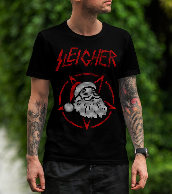Sleigher Santa Pentagram Knit T-Shirt